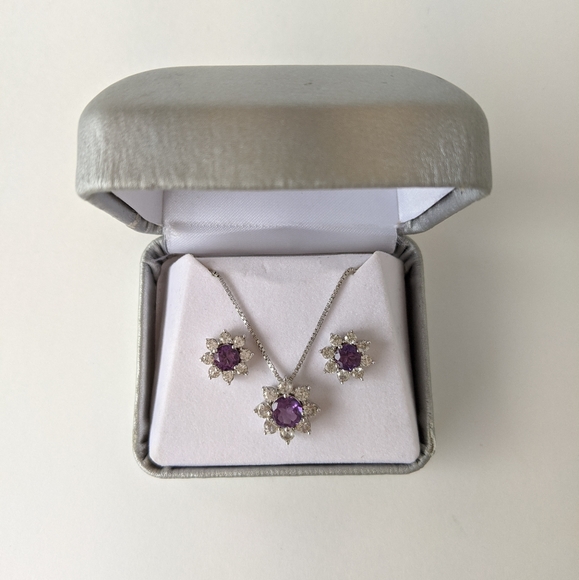 JCPENNEY Amethyst Sterling Silver 2-pc Jewelry Set - Picture 2 of 5